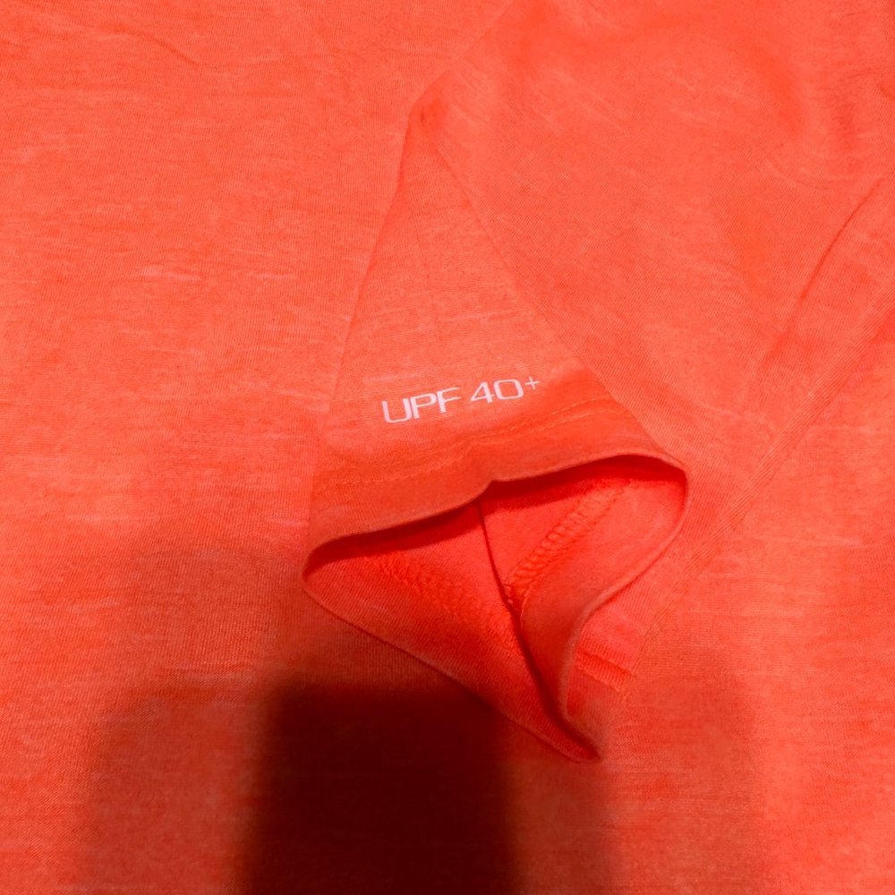 Nike Swim Mens Bright Orange Mango Dri-Fit UPF 40+ Long Sleeve Gym Shirt Med - Picture 4 of 9